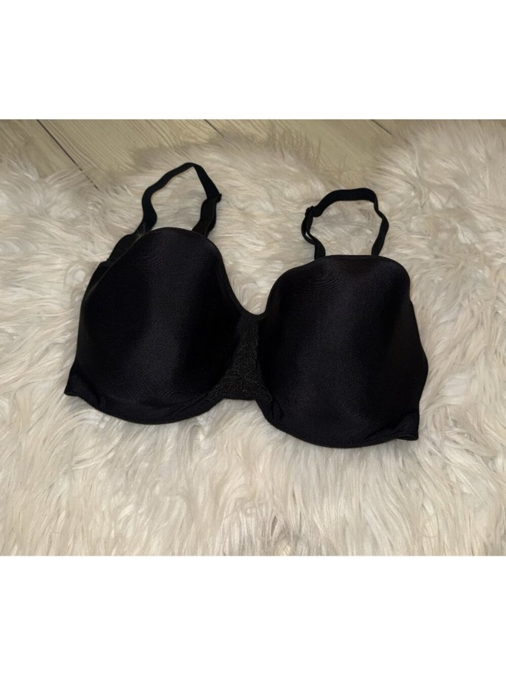 Vintage Wacoal 85414 Strapless Bodysuede Bra Lined Multiway UW Womens 32DD Black